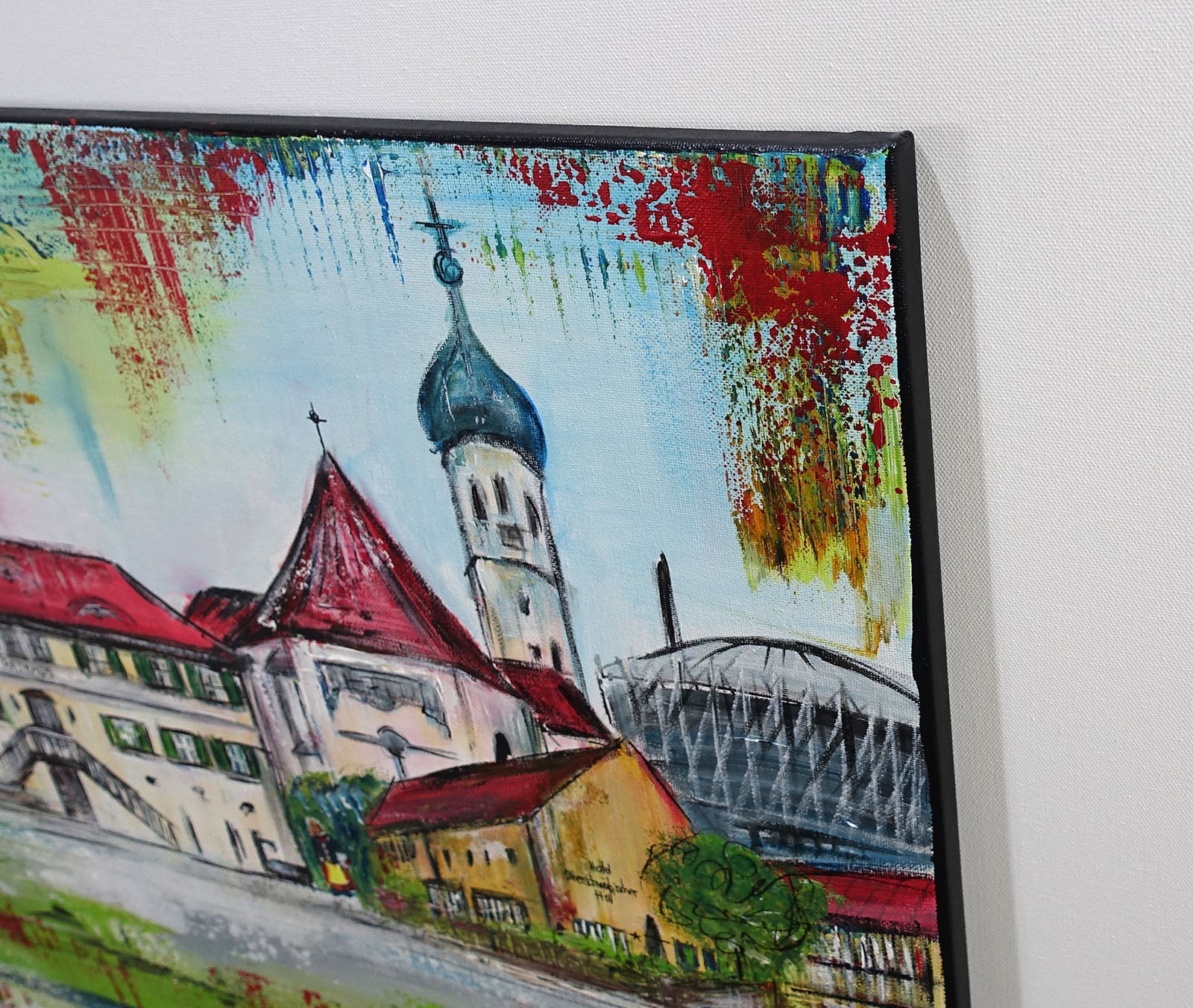 Schwendi Gemälde Acrylbild Weishaupt Rathaus Oberschwäbischer Hof seit