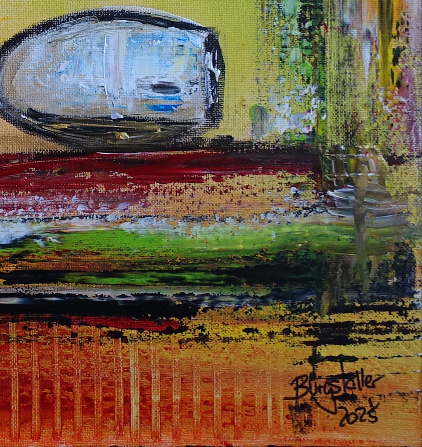 Sektglas Flasche Gemälde det3