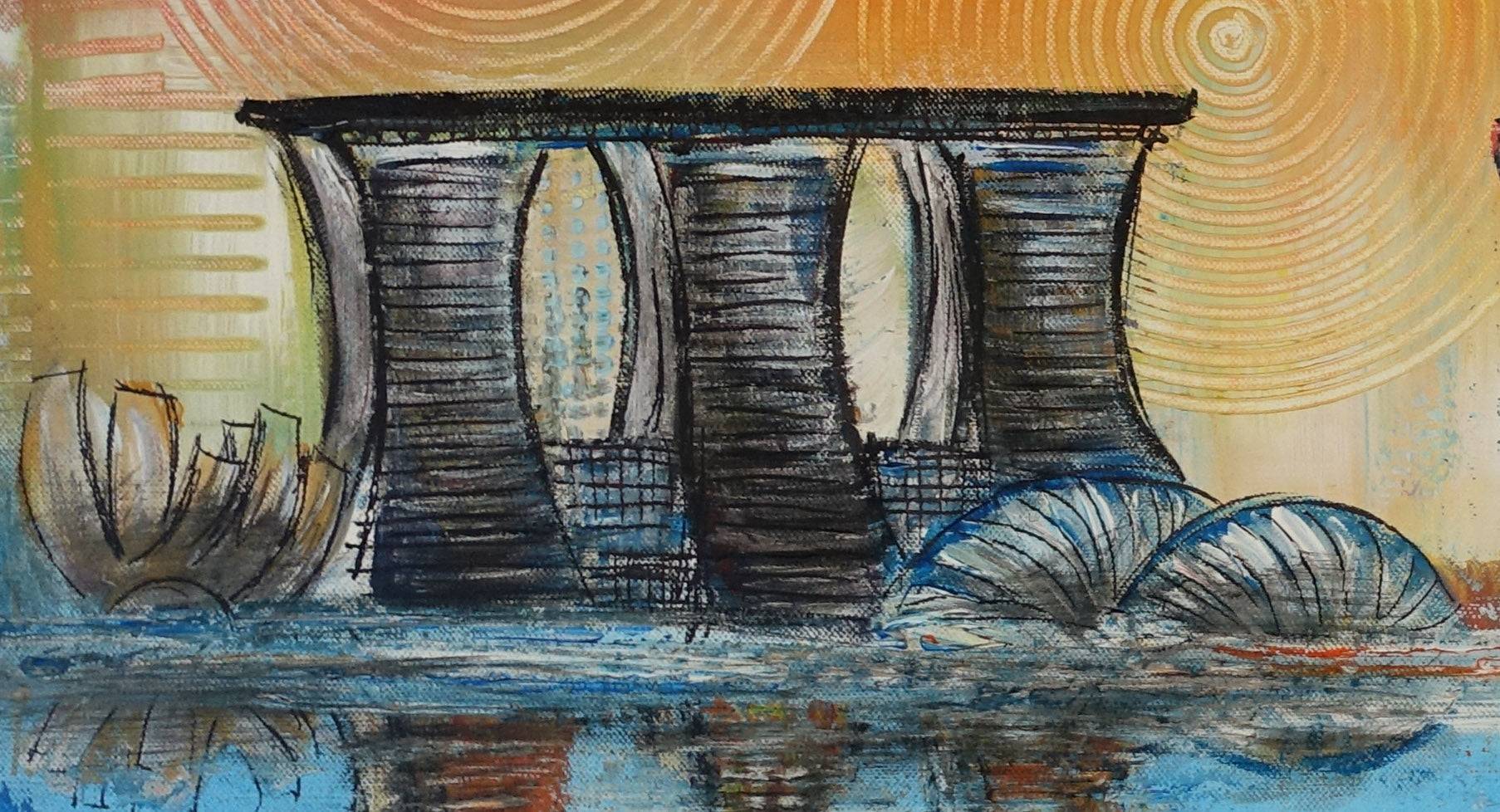 Singapur Staedtebild kaufen Gemaelde Stadtbilder Detail2