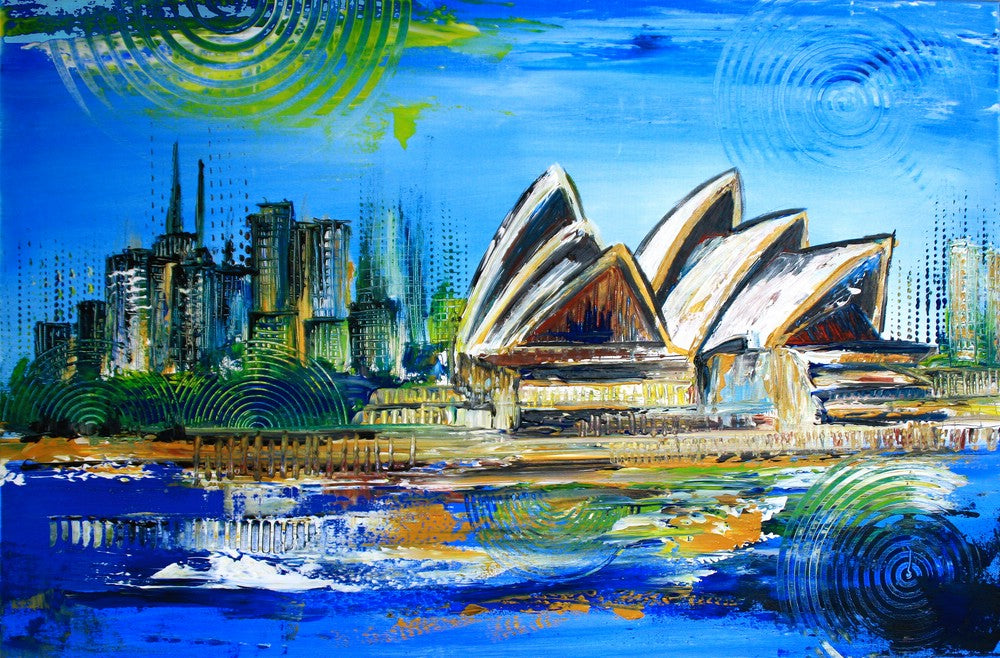 Skyline Gemälde Bilder Städte gemalt Sydney