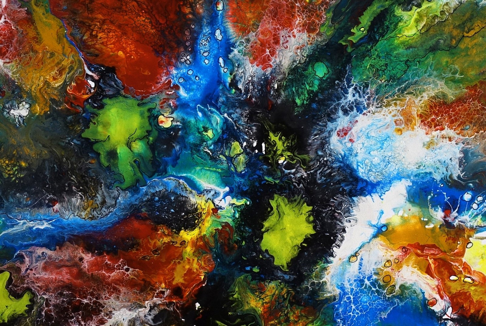 Abstrakte Kunst blau gelb det1