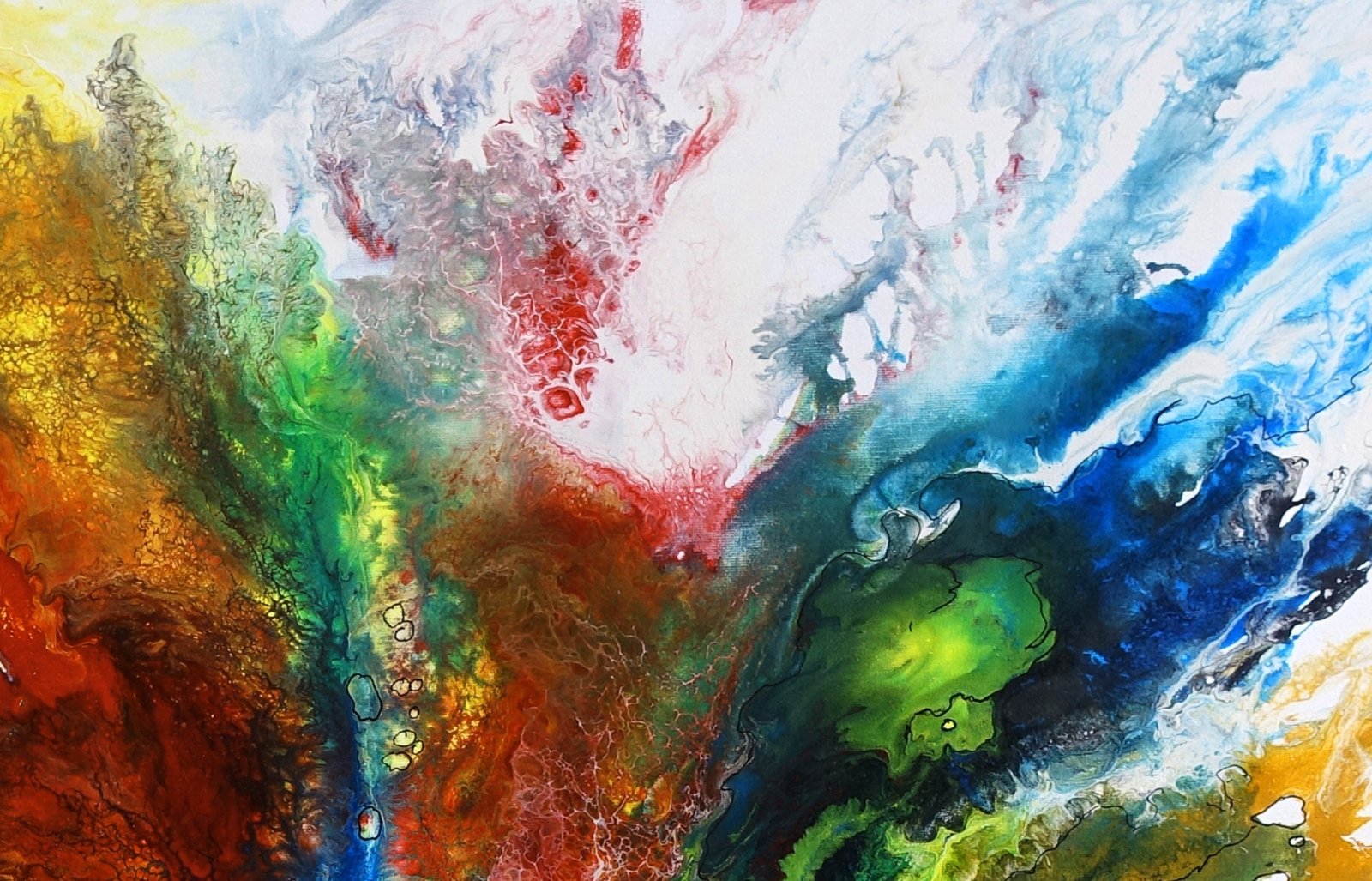 Abstrakte Kunst blau gelb det3