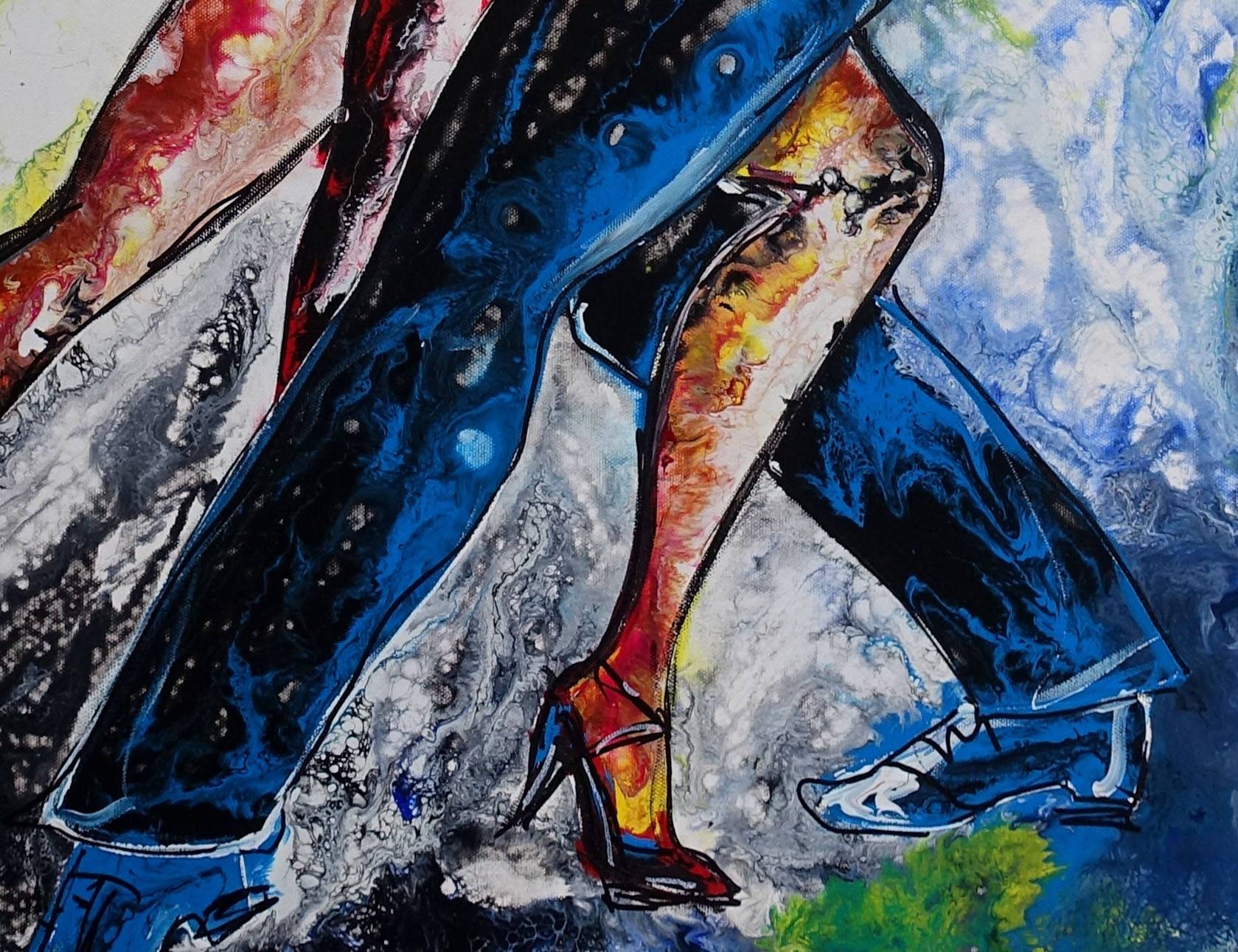 Tango Malerei handgemalt Acrylbild Tanz Gemaelde Detail2