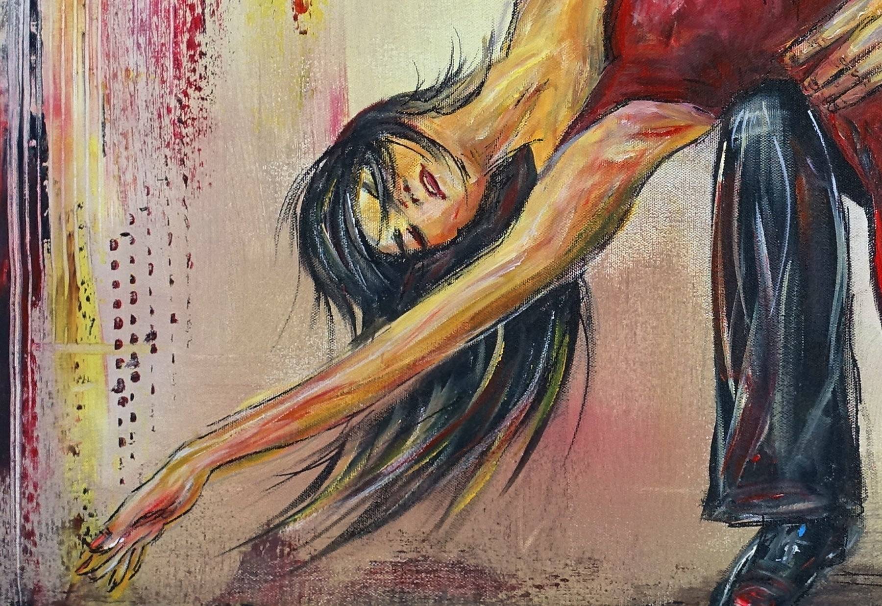 Tango Feeling handgemaltes Taenzerbild Tanzpaar Latino Gemaelde