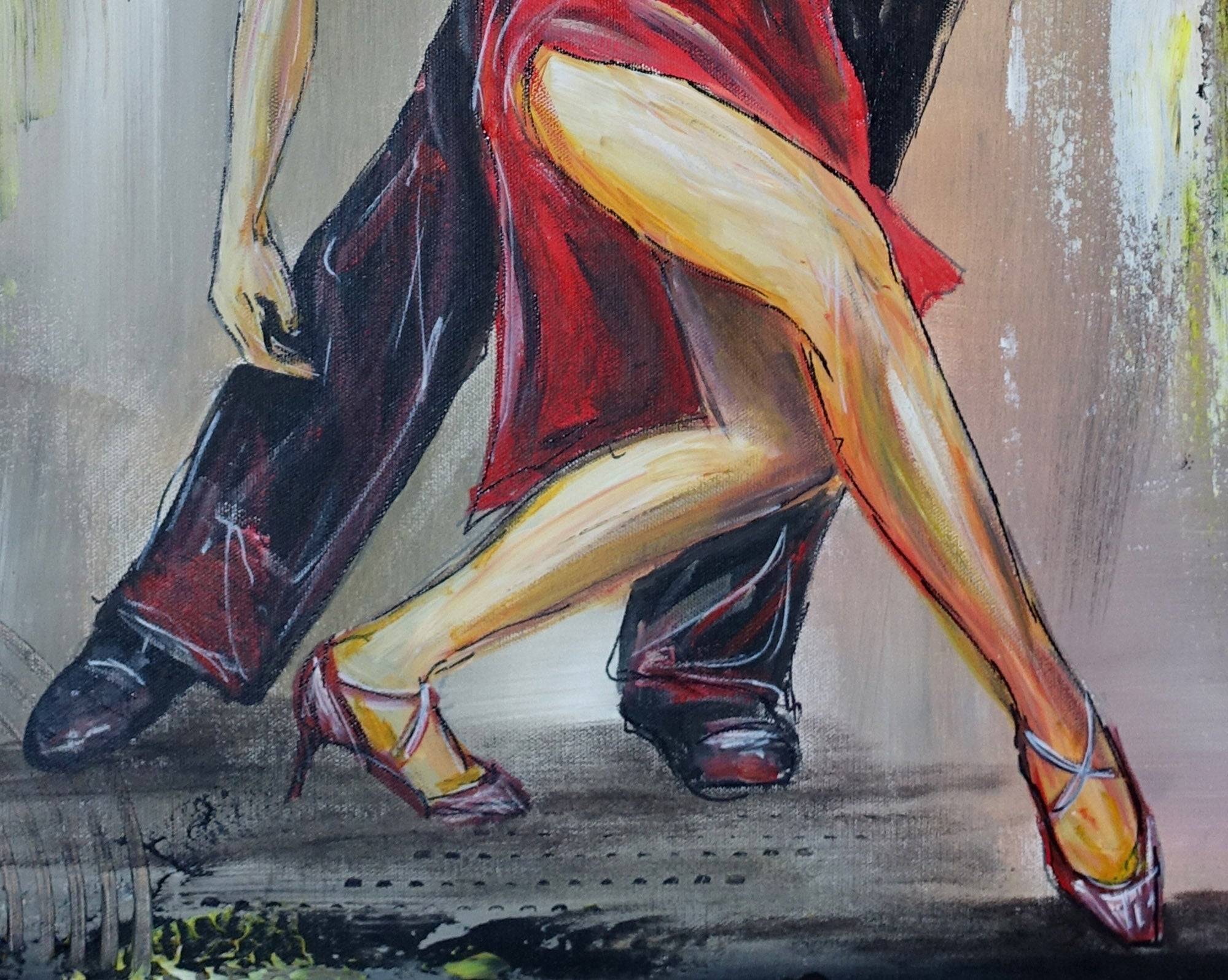 Tango Feeling handgemaltes Taenzerbild Tanzpaar Latino Gemaelde Unikat