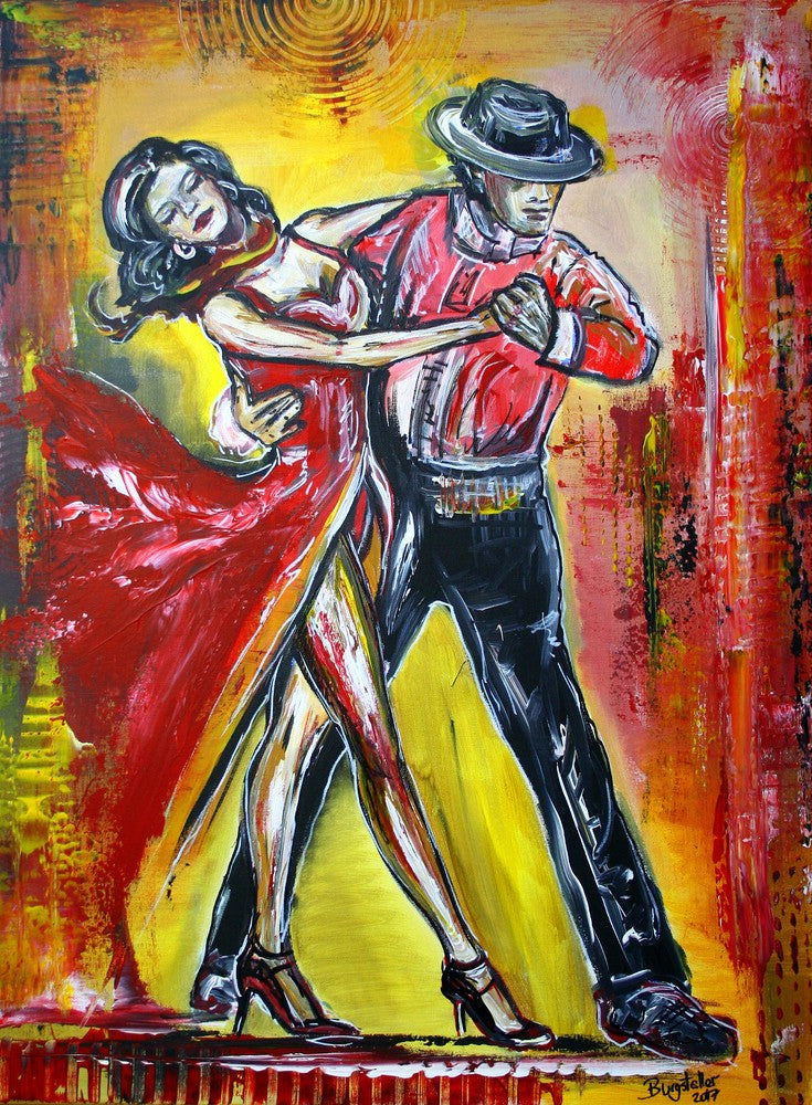 Tanz Bild gemalt in Acryl - Tänzerbilder Salsa Mambo Tango