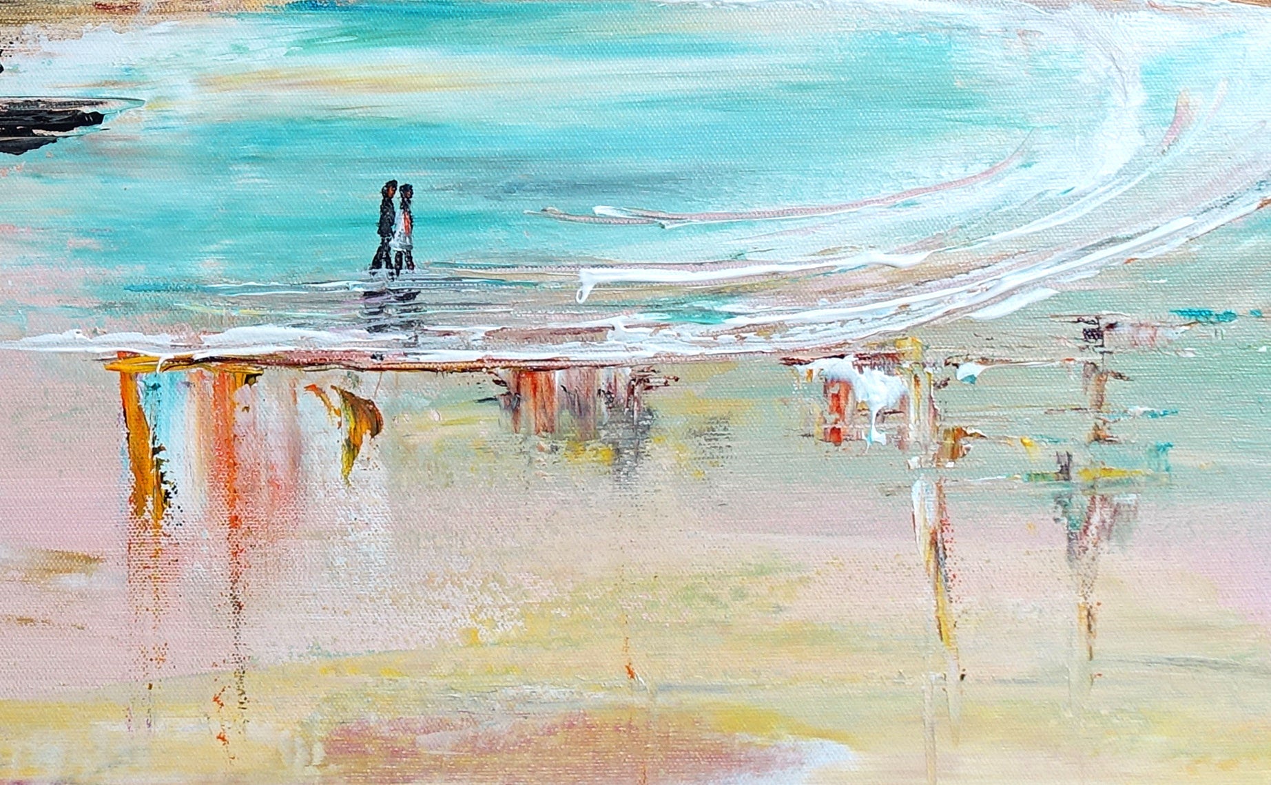 The Beach Modernes Liebespaar Acrylbild Leinwand abstrakt