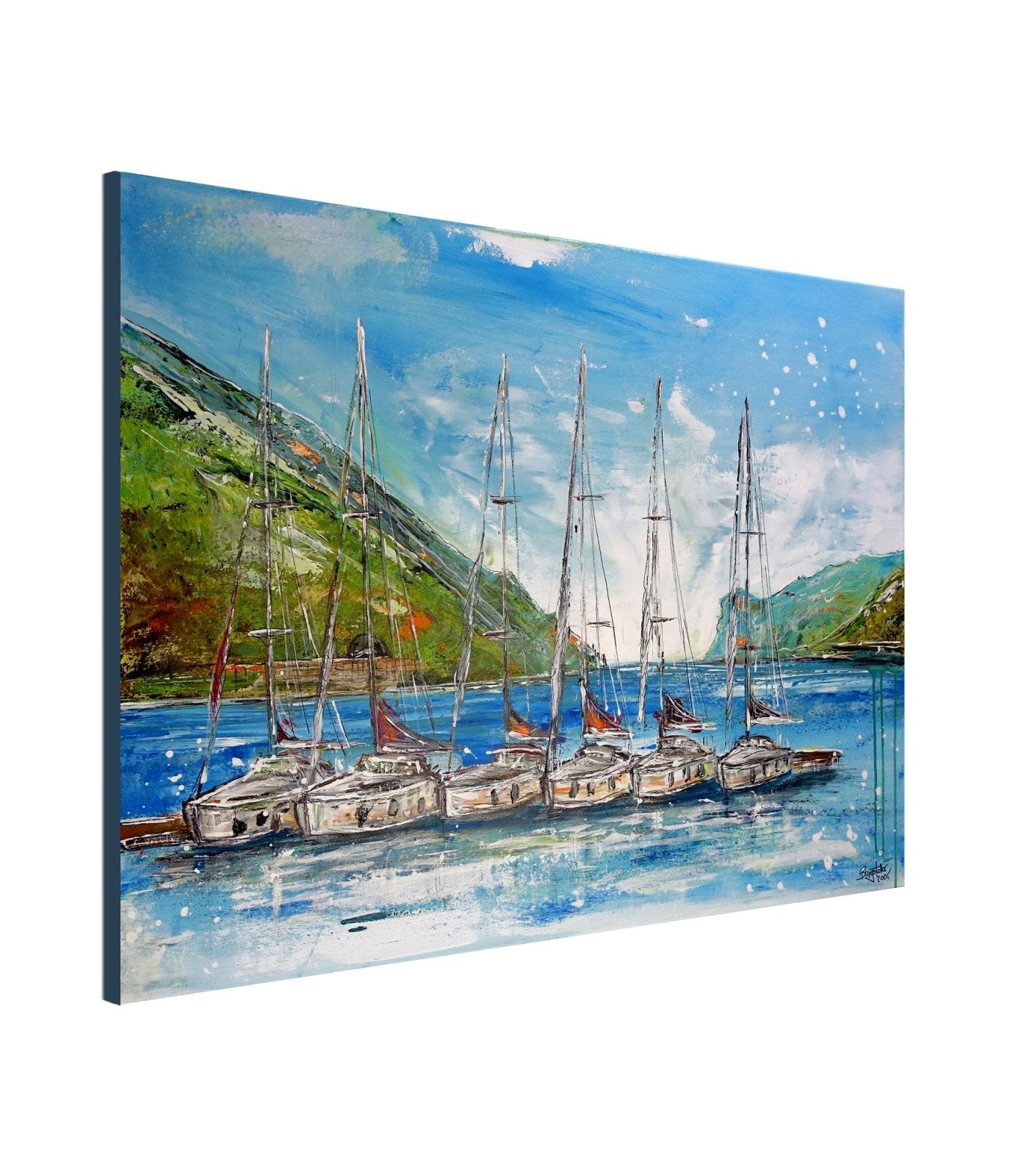 Torbole Bild Gardassee - Segelboote Gemälde moderne Kunst Acryl