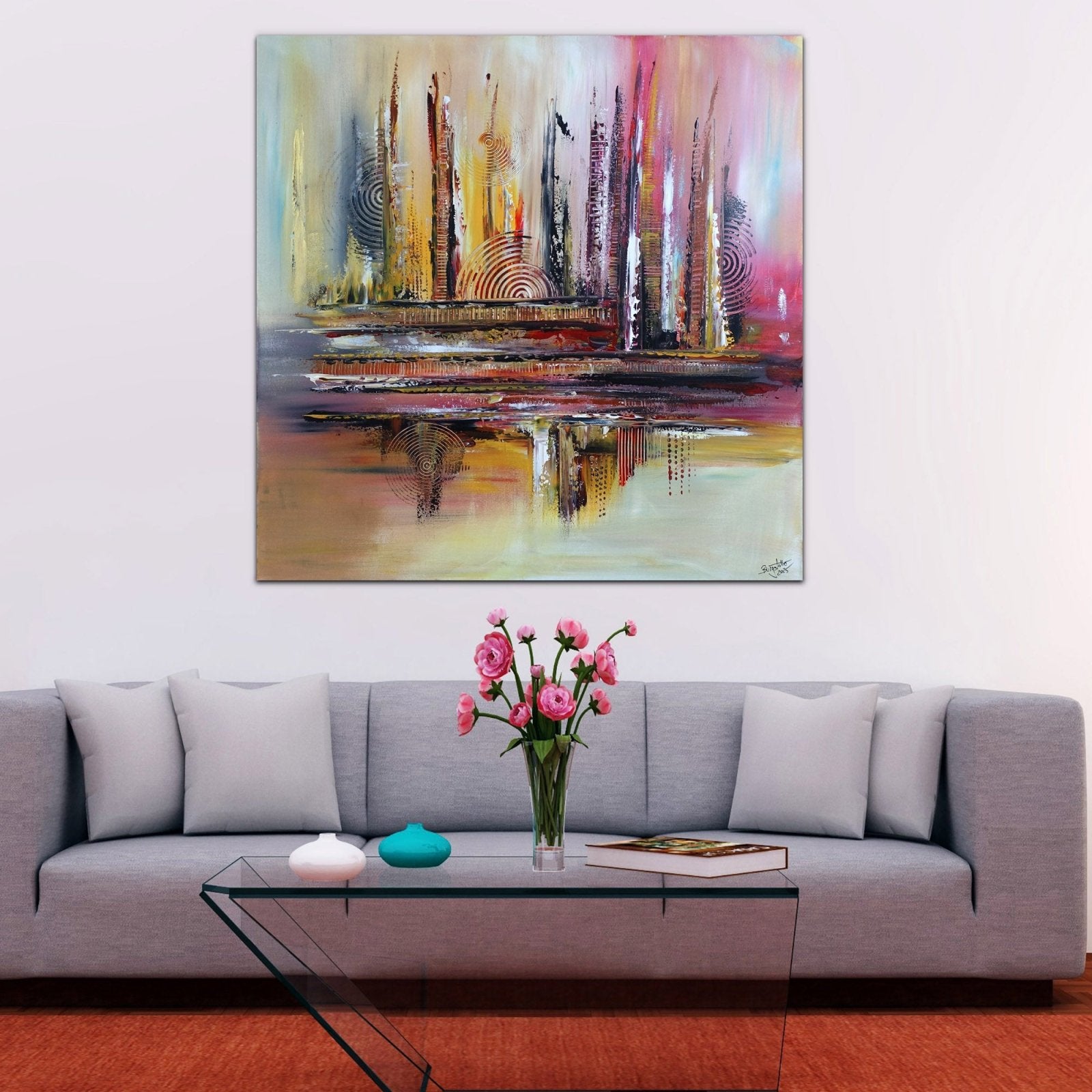 Tucscon - Original Gemälde rot ocker modern