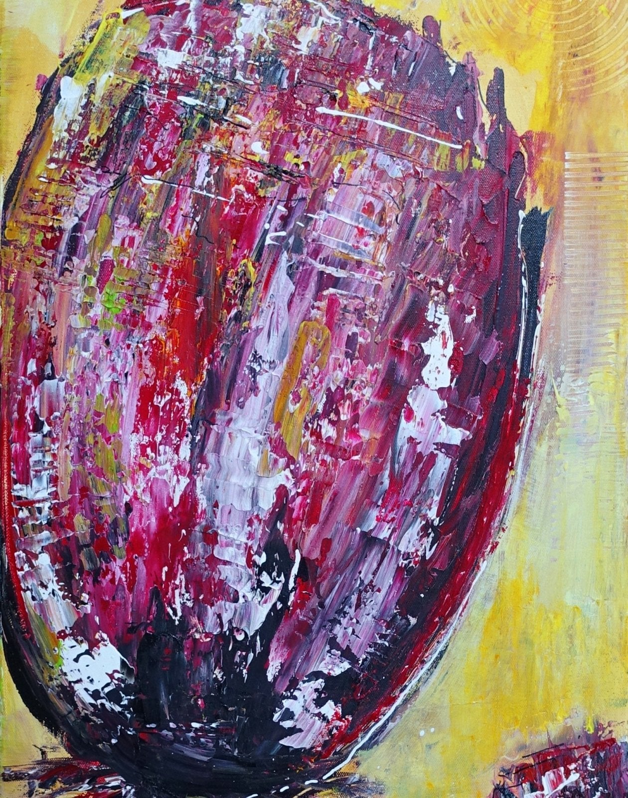 Tulpe abstrakt gemalt, buntes Blumenbild