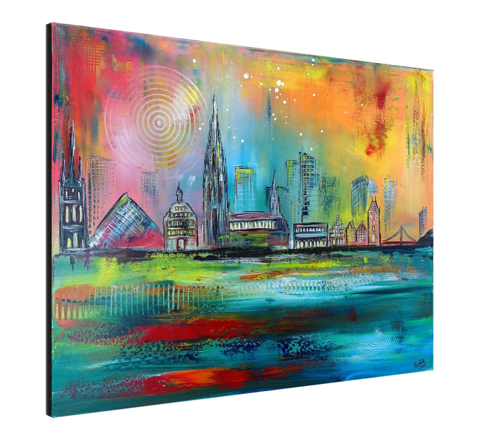 Ulmer Münster Ulm Bild gemalt Rathaus Bücherei Metzgerturm s