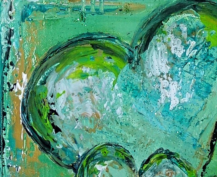 Familien Herzbild grün 40x30