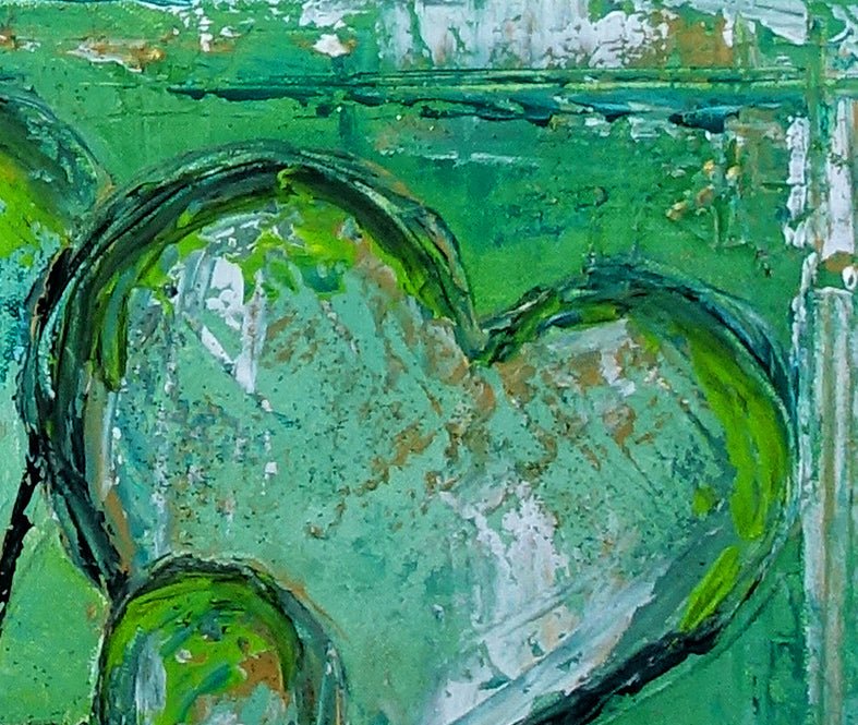 Herzbild grün 40x30