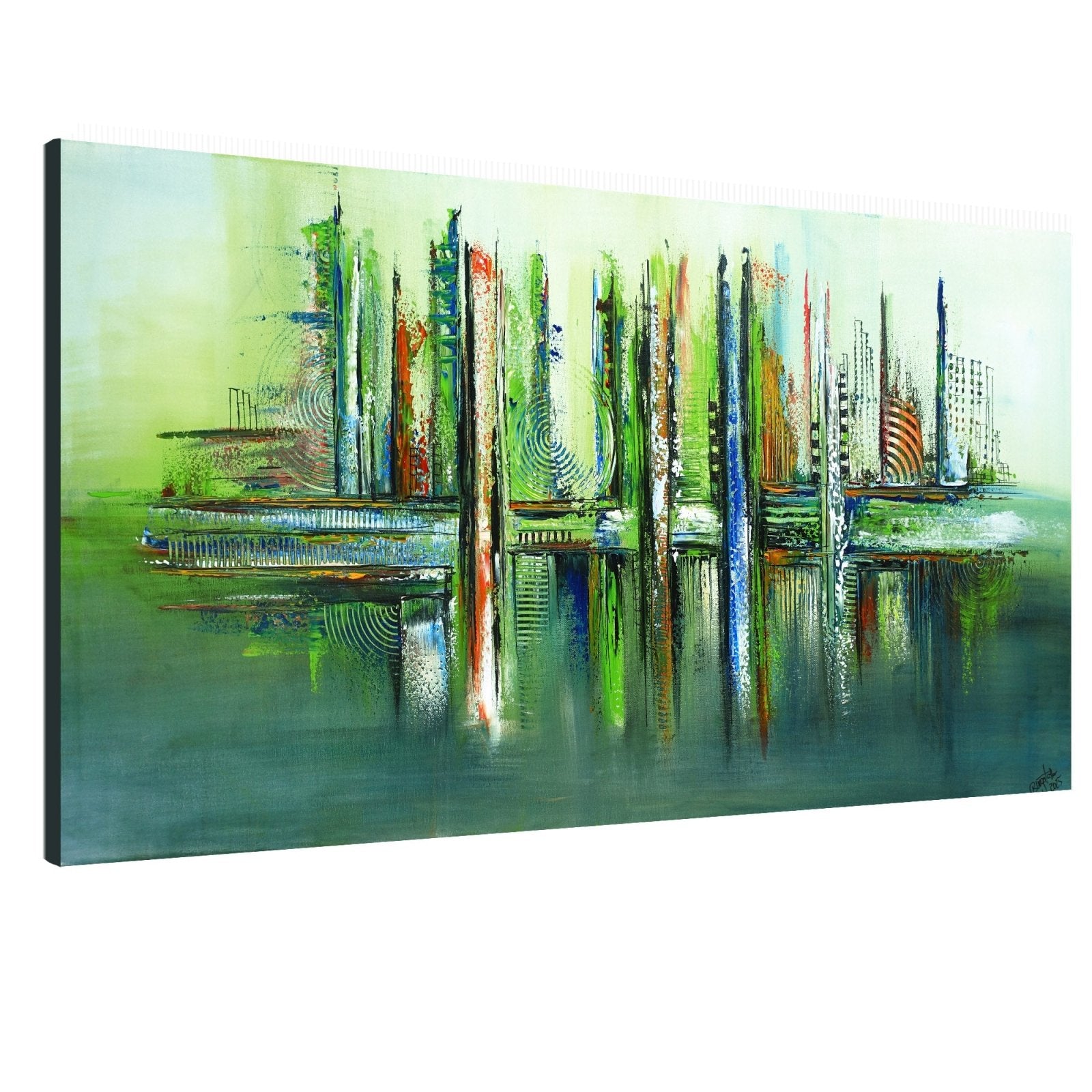 Waldfrieden handgemaltes bild leinwand abstrakt grün Original Unikat