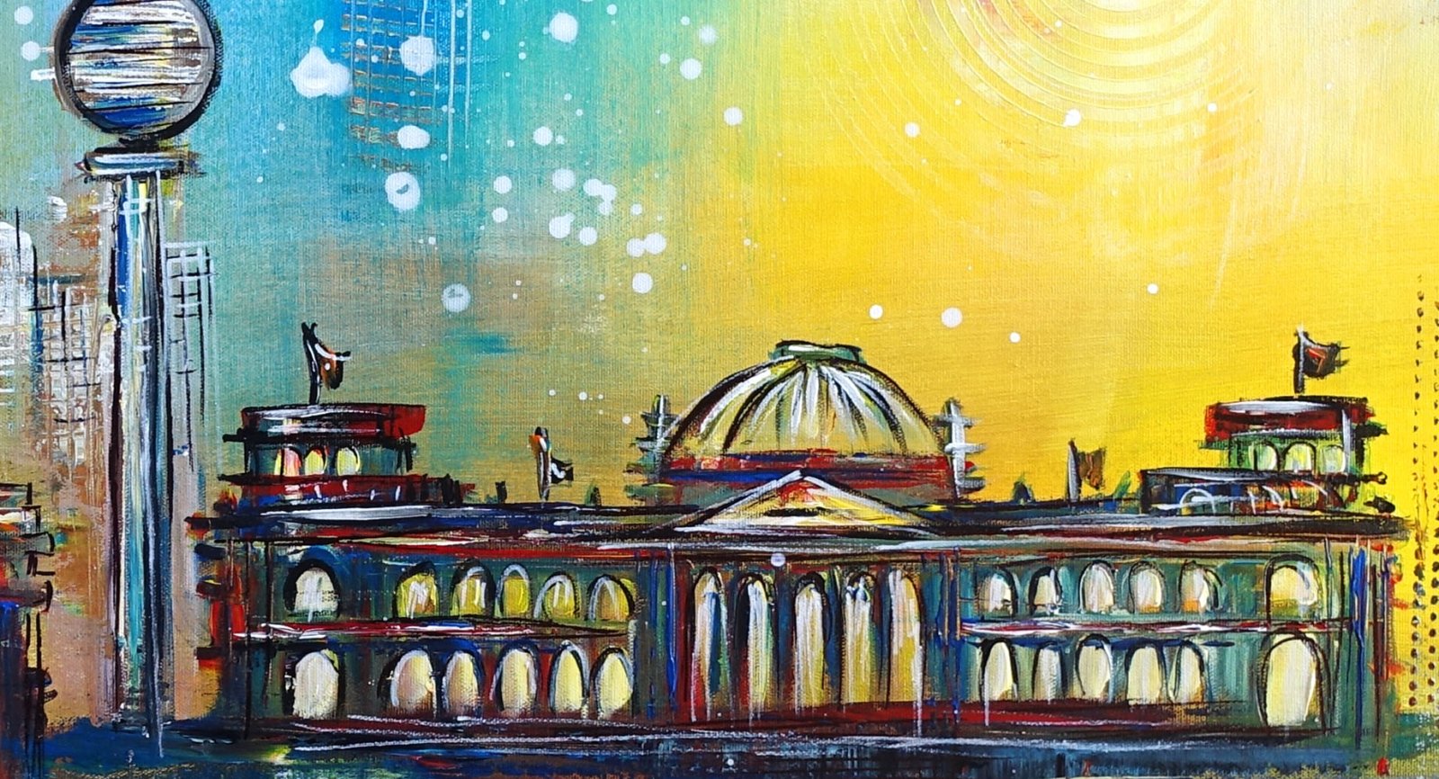 Wandbild Berlin Malerei Bild Gemälde Reichstag 116x73