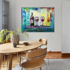 Weingläser Gemälde Weinflasche Acrylbild handgemalt Kunst Malerei w