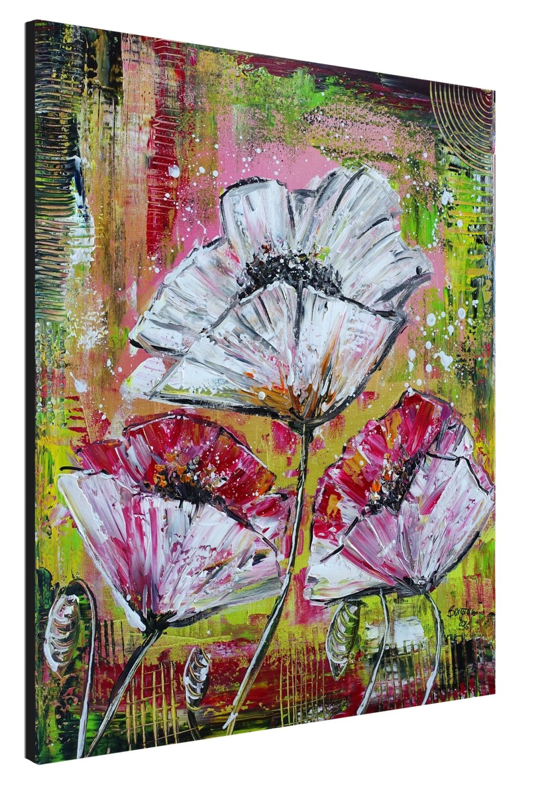 Mohnblumenbild abstrakt Original Gemälde kaufen