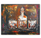 Whiskey Gläser Bild mit Karaffe - handgemaltes Acrylgemälde Künstlerbild