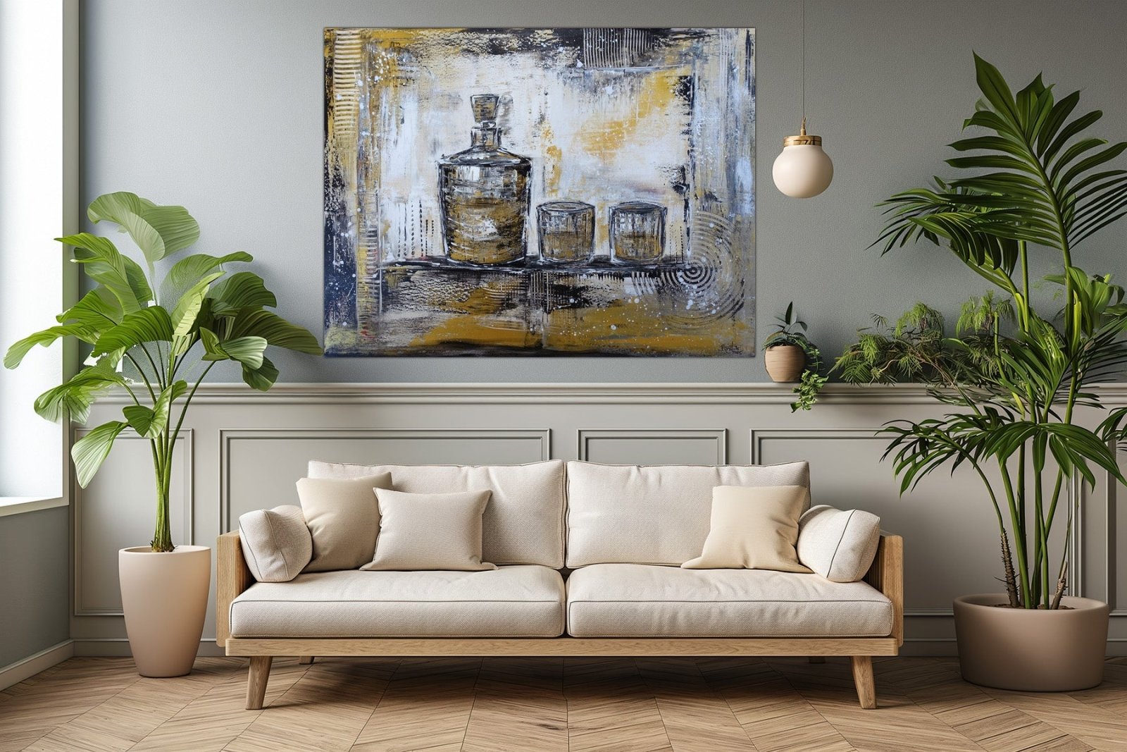 Whiskey Gläser Kunstbild abstrakt