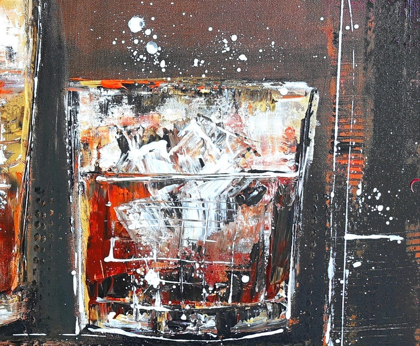 Whiskey Gläser Bild handgemaltes Acrylgemälde