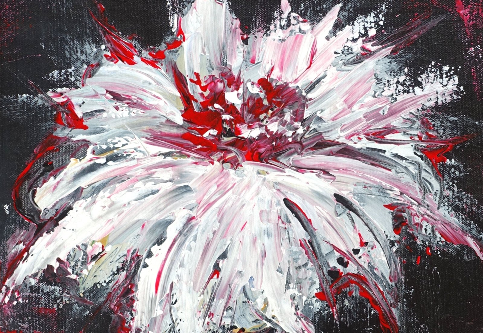 Blumenbild gemalt Blumenmalerei Kunst abstrakt