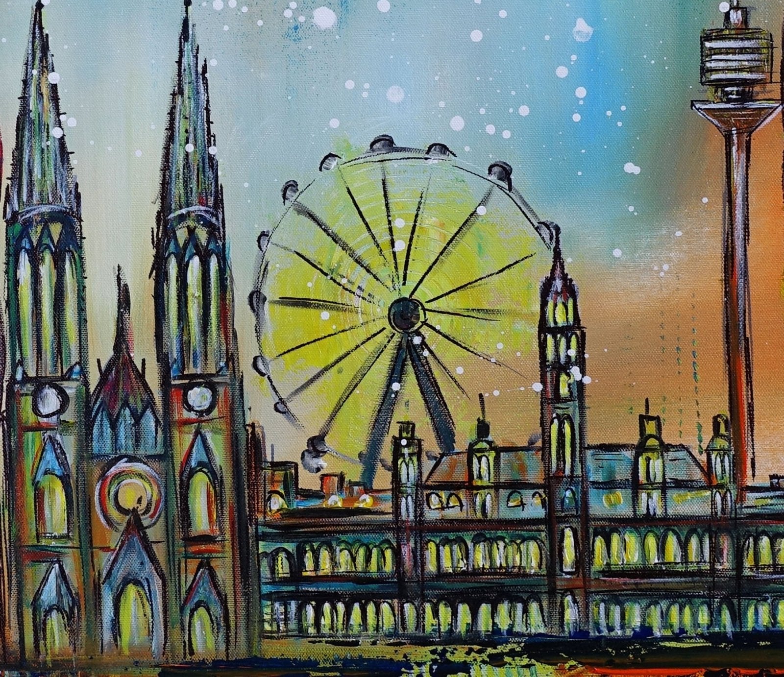 Bild Wien Kunst Gemälde Malerei Stephansdom Prater 100x70