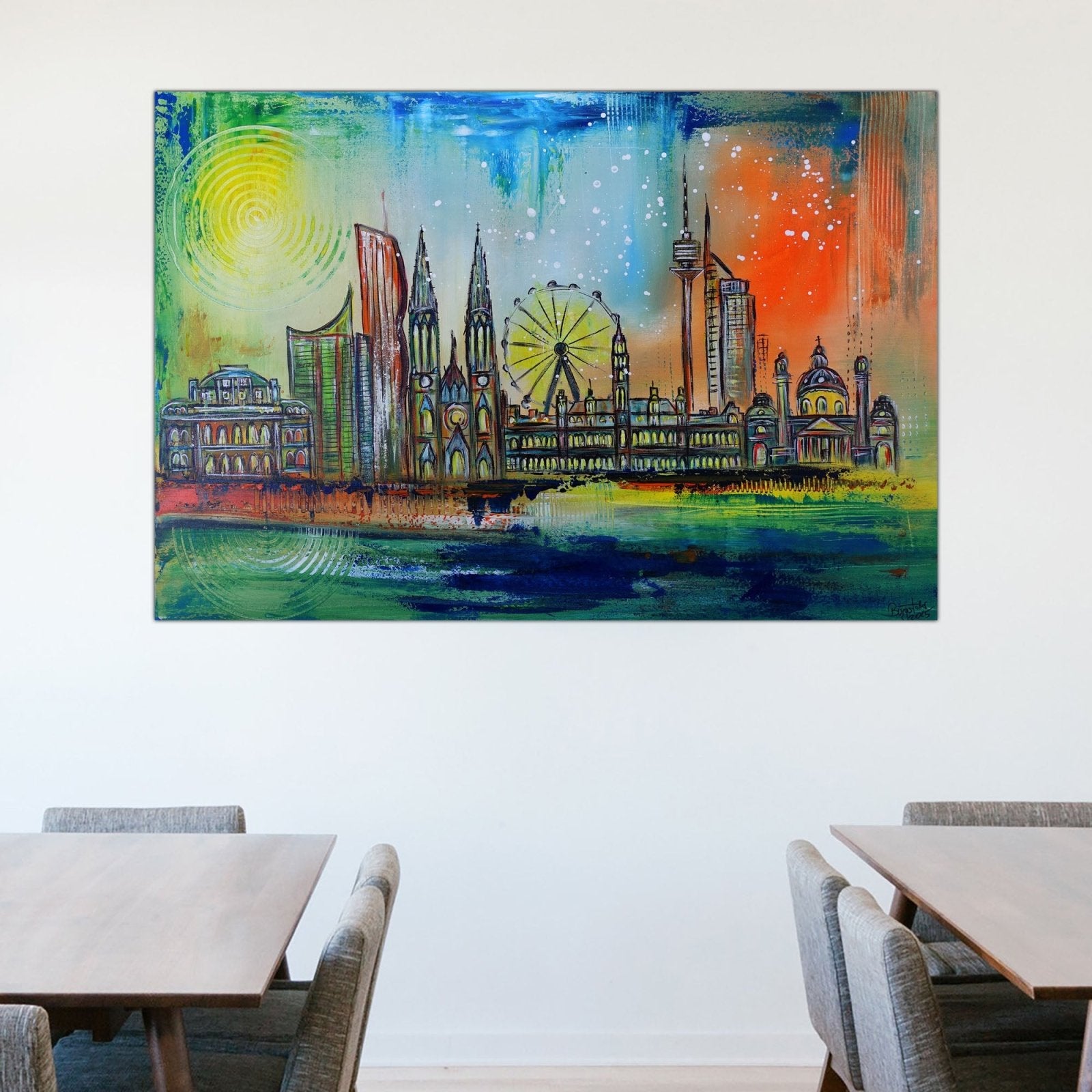 Bild Wien Gemälde moderne Malerei Stephansdom Prater 100x70