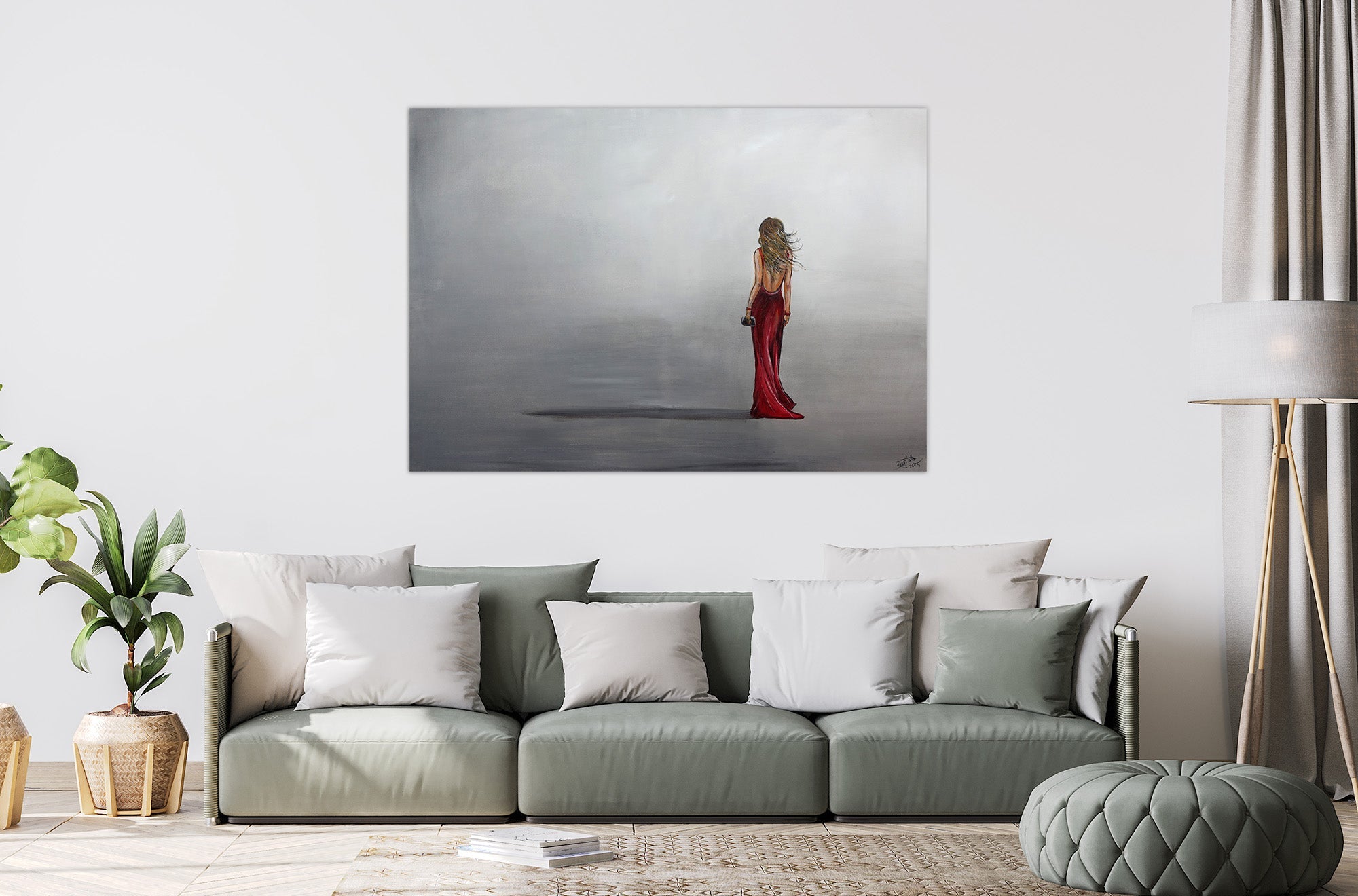 Frau rotes Kleid moderne Kunst