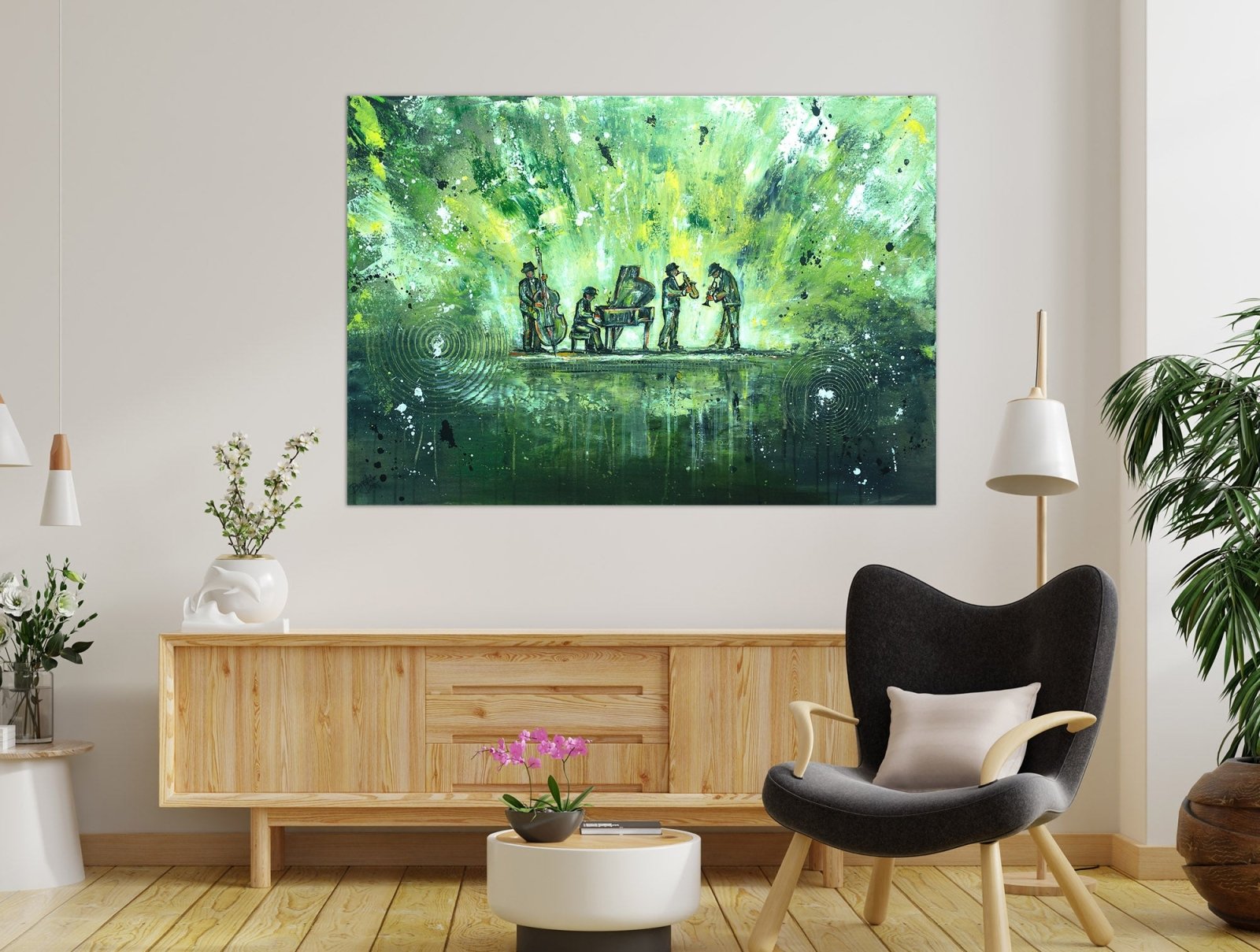 Gemälde Musiker Jazz Acrylbild Leinwand handgemalt