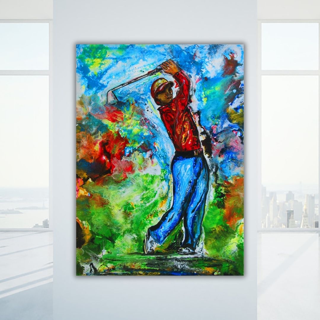Golfer Gemälde Golfkunst Golfbilder Golfspieler