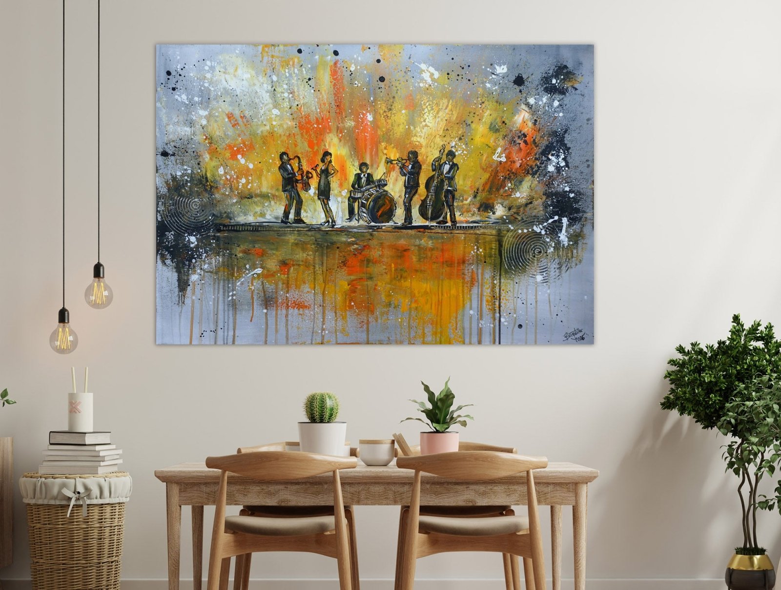 Musiker Gemälde Jazz Wandbild Moderne Malerei