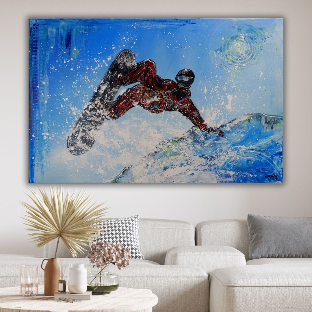 Wandbilder Snowboarder Skifahrer Malerei Ski Gemälde