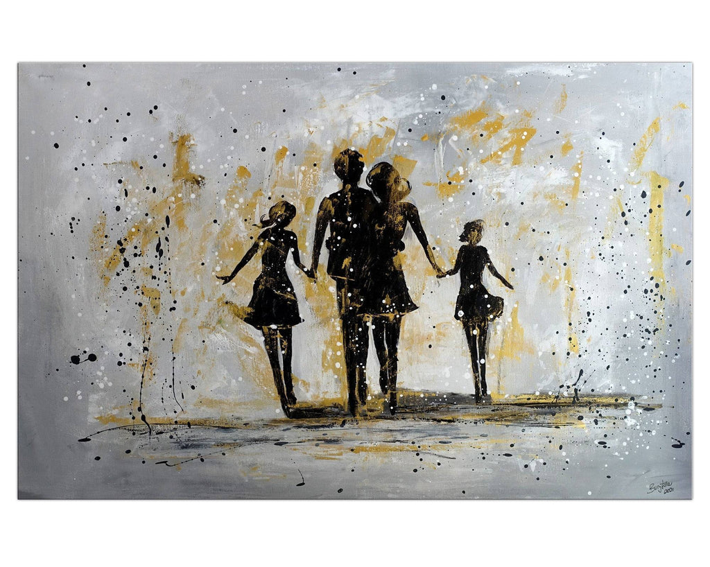 Eltern Kinder - Familien Gemälde - Modernes Kunst Unikat 120x80