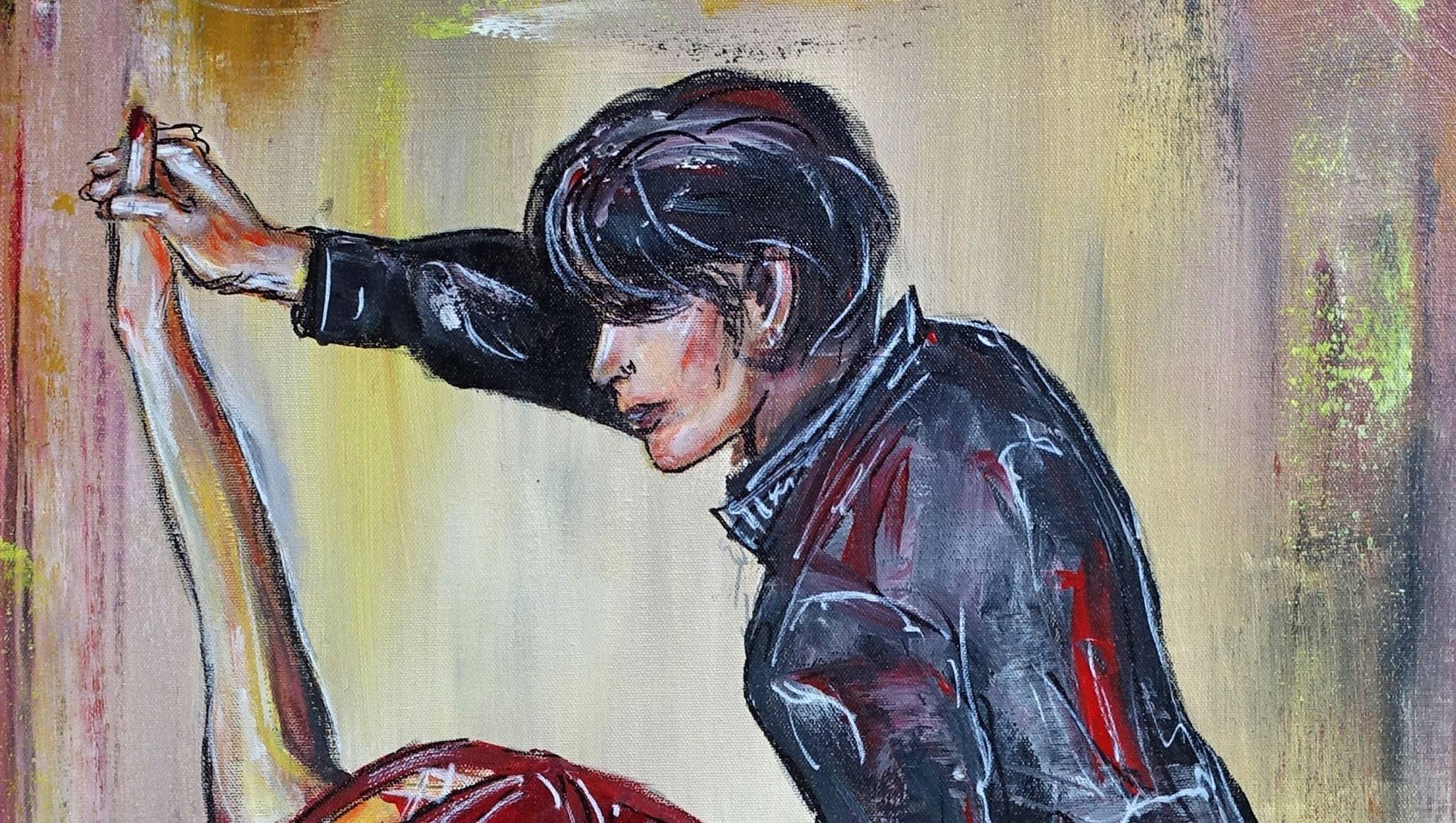 Salsa Liebe handgemaltes Tänzerbild Tanz Malerei Gemäde 70x101