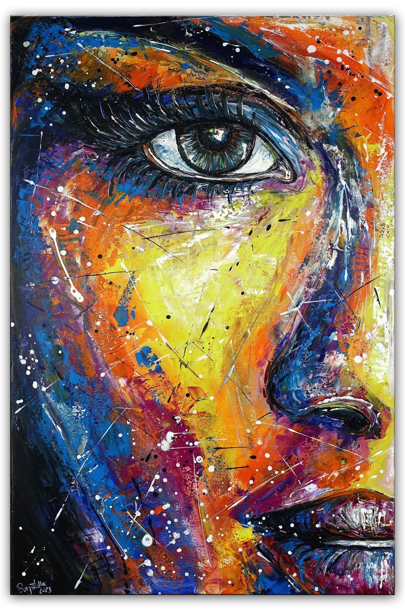 Gesichter in Acryl auf Leinwand