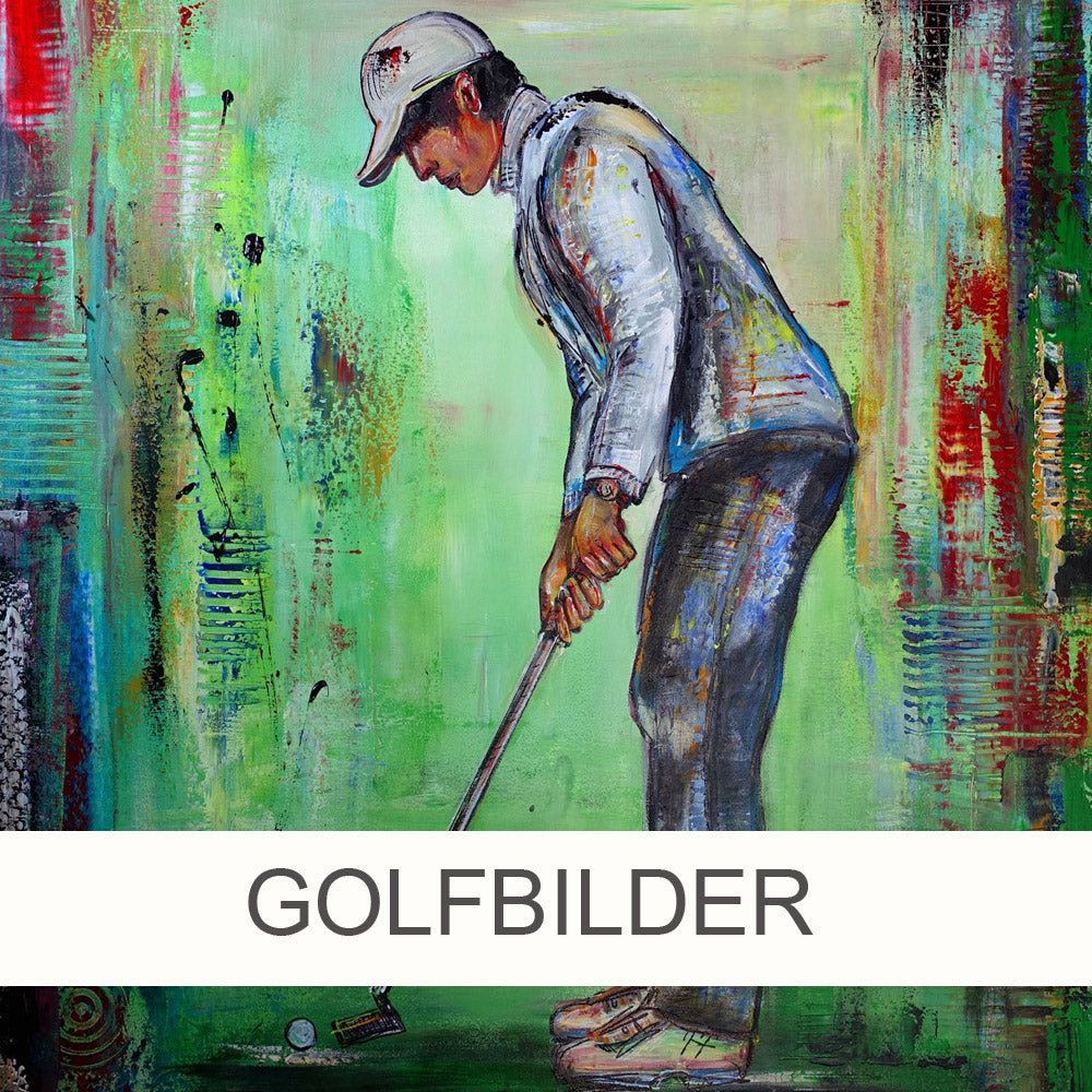 Golf Gemälde, handgemalte Golfbilder & Golfer Bilder auf Leinwand, Golfspieler Malerei