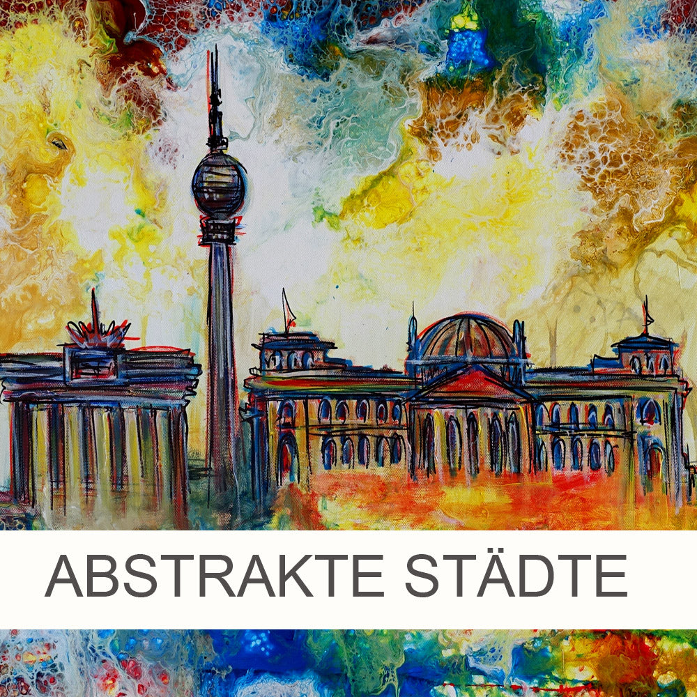Handgemalte Stadtbilder - abstrakte Städtebilder - Stadtmalerei