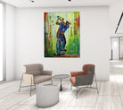 Golfspieler Gemälde, Golf Kunst handgemalt Leinwand 60x80