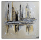 Abstrakte Malerei silber gold