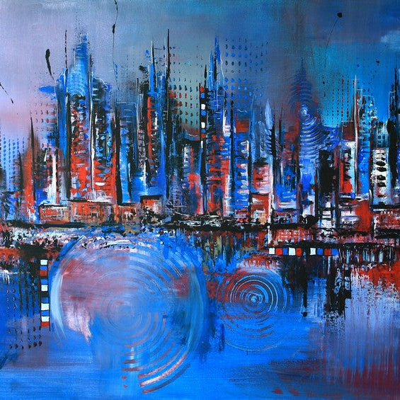 Abstrakte blaue Bilder online kaufen