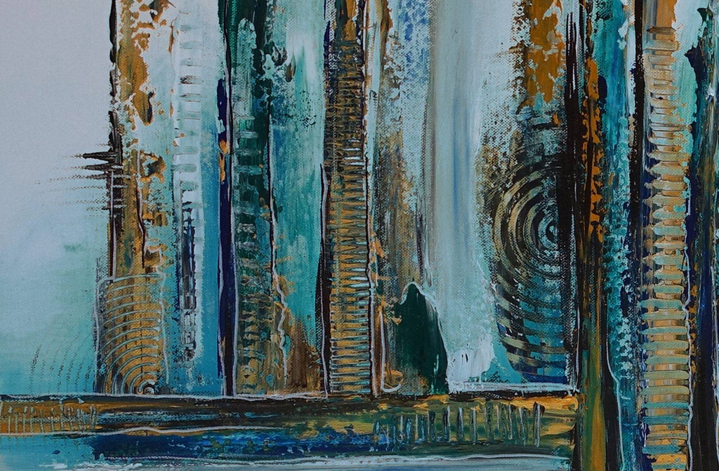 Altstadt abstrakte Malerei Wandbild Acrylbild Kunstbild Gemälde Detail4