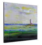 Am Watt - Leuchtturm Gemälde, maritime Malerei & abstraktes Meerbild