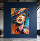 Frauenportrait Acrylbild buntes Pop Art Gemälde 70x100