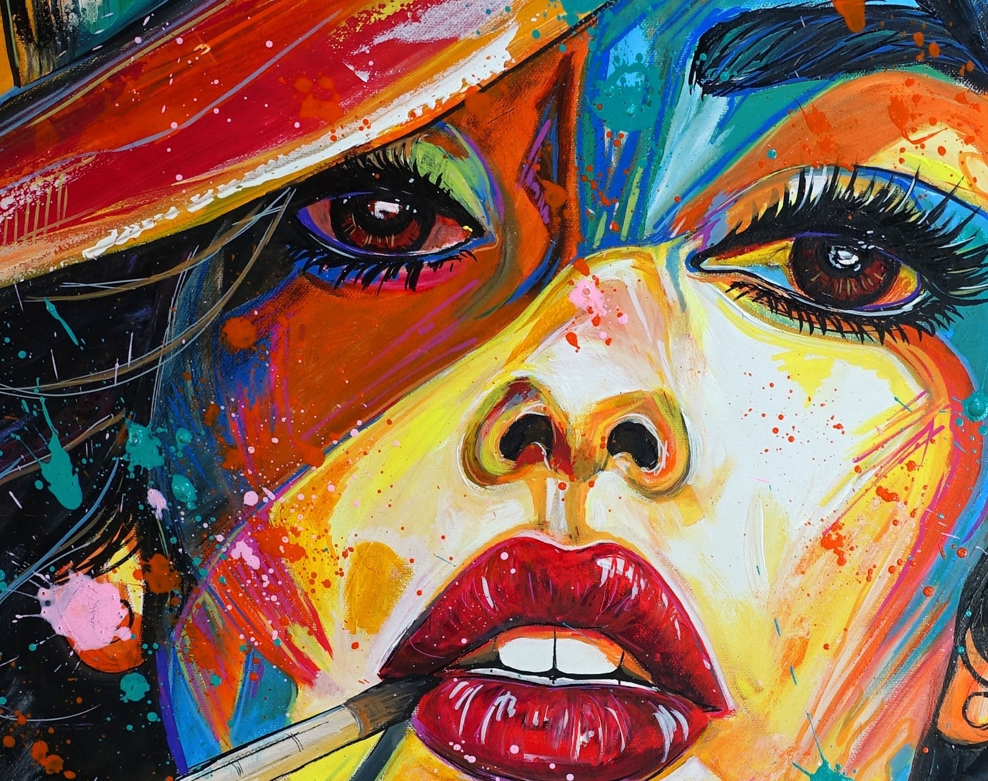 Aminta - Frauenportrait Acrylbild modern