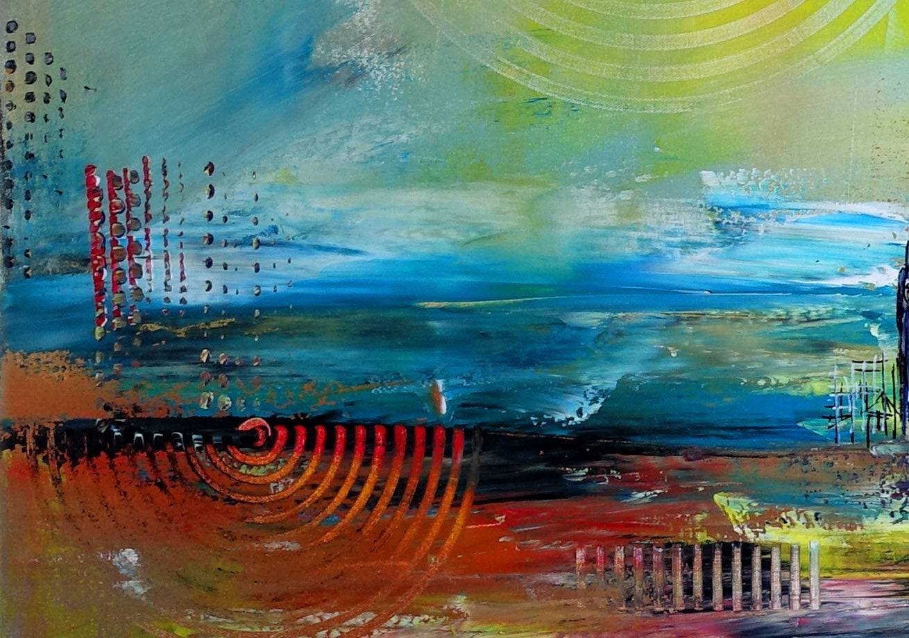 Amsterdam - abstraktes Wandbild, Leinwandbild, Original Acrylgemälde Detail4