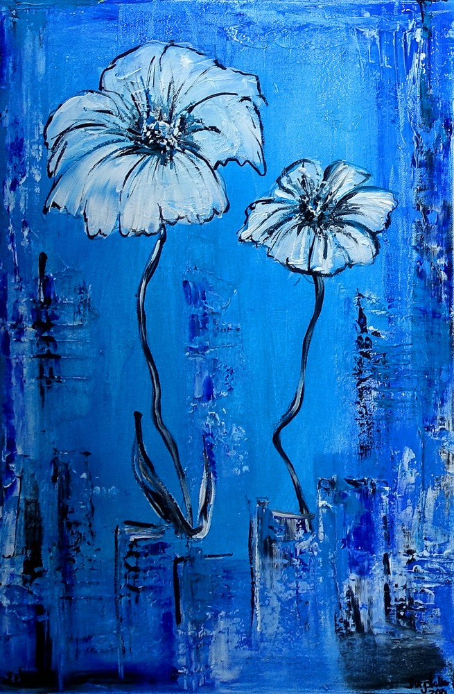 Blaue Kunstbilder handgemalt in Acryl