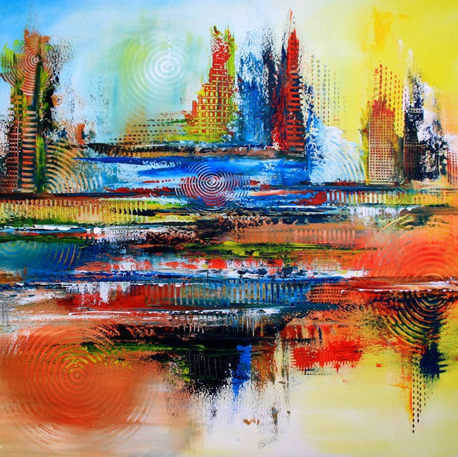 Bunte abstrakte Bilder auf Leinwand kaufen