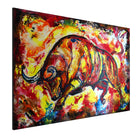 Civilón - Wandbild roter Stier abstrakt, wilder Bulle handgemalt s