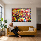 Civilón - Wandbild roter Stier abstrakt, Bulle handgemalt