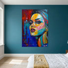Modernes Frauenportrait als Pop Art Acrylbild Gemälde